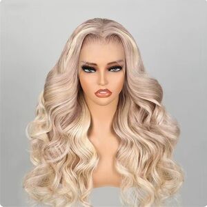 26" Blonde Human Hair Frontal Wig